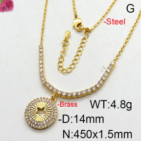 Fashion Brass Necklace  F6N402661bhia-J22