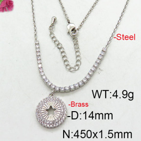 Fashion Brass Necklace  F6N402662bhia-J22