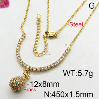 Fashion Brass Necklace  F6N402663bhia-J22