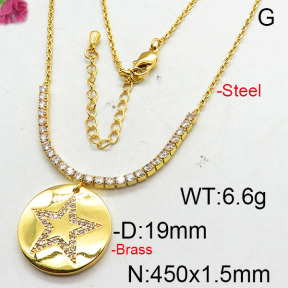 Fashion Brass Necklace  F6N402665bhia-J22