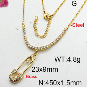 Fashion Brass Necklace  F6N402667bhia-J22