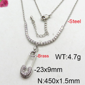 Fashion Brass Necklace  F6N402668bhia-J22