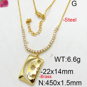 Fashion Brass Necklace  F6N402669bhia-J22