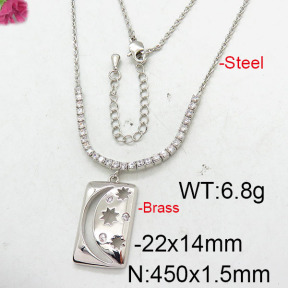 Fashion Brass Necklace  F6N402670bhia-J22