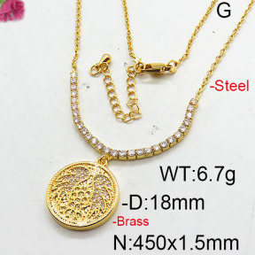 Fashion Brass Necklace  F6N402671bhia-J22