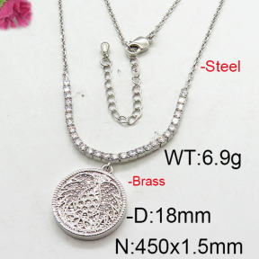 Fashion Brass Necklace  F6N402672bhia-J22
