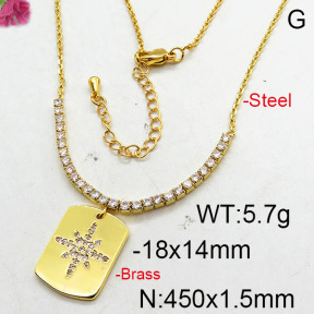 Fashion Brass Necklace  F6N402673bhia-J22