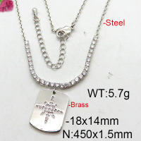 Fashion Brass Necklace  F6N402674bhia-J22