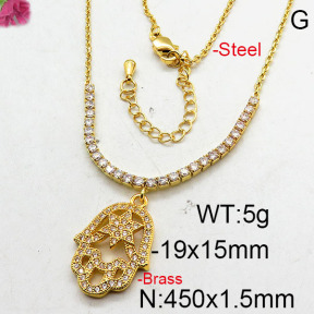Fashion Brass Necklace  F6N402675bhia-J22