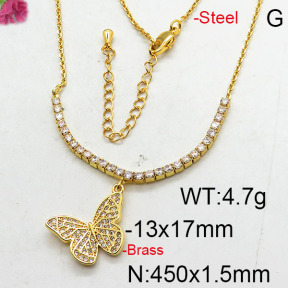 Fashion Brass Necklace  F6N402677bhia-J22