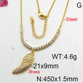 Fashion Brass Necklace  F6N402679bhia-J22
