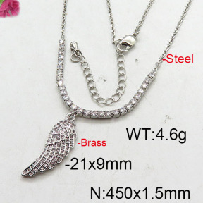 Fashion Brass Necklace  F6N402680bhia-J22
