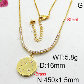 Fashion Brass Necklace  F6N402681bhia-J22