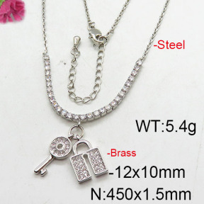 Fashion Brass Necklace  F6N402684bhia-J22