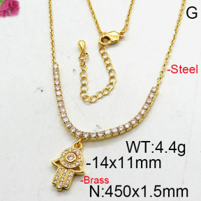 Fashion Brass Necklace  F6N402685bhia-J22
