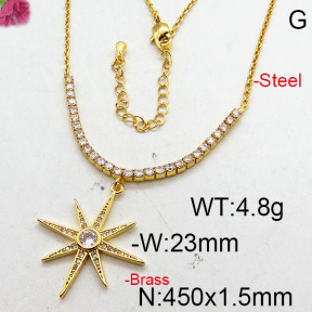 Fashion Brass Necklace  F6N402687bhia-J22