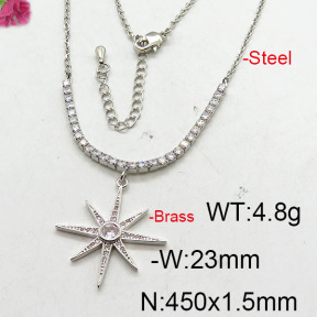 Fashion Brass Necklace  F6N402688bhia-J22