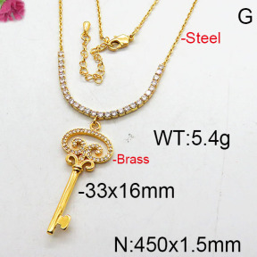 Fashion Brass Necklace  F6N402689bhia-J22