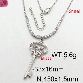 Fashion Brass Necklace  F6N402690bhia-J22