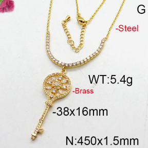 Fashion Brass Necklace  F6N402691bhia-J22