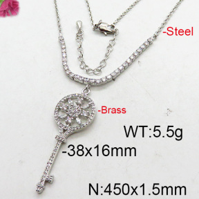 Fashion Brass Necklace  F6N402692bhia-J22