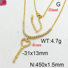 Fashion Brass Necklace  F6N402693bhia-J22