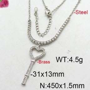 Fashion Brass Necklace  F6N402694bhia-J22
