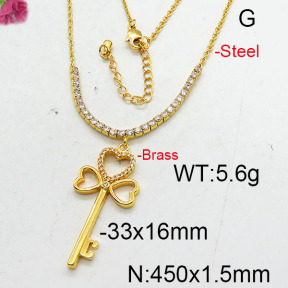 Fashion Brass Necklace  F6N402695bhia-J22
