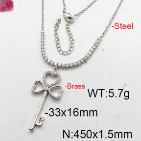 Fashion Brass Necklace  F6N402696bhia-J22