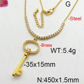 Fashion Brass Necklace  F6N402697bhia-J22