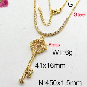 Fashion Brass Necklace  F6N402699bhia-J22
