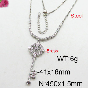 Fashion Brass Necklace  F6N402700bhia-J22