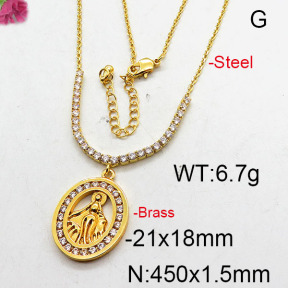 Fashion Brass Necklace  F6N402701bhia-J22