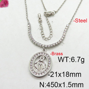 Fashion Brass Necklace  F6N402702bhia-J22