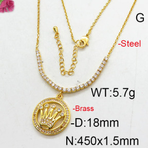 Fashion Brass Necklace  F6N402707bhia-J22
