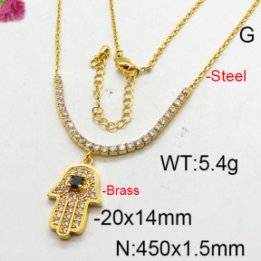 Fashion Brass Necklace  F6N402709bhia-J22