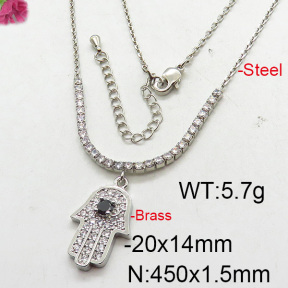 Fashion Brass Necklace  F6N402710bhia-J22