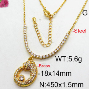 Fashion Brass Necklace  F6N402711bhia-J22