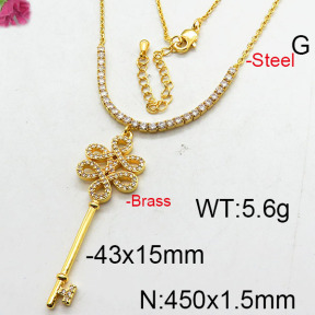 Fashion Brass Necklace  F6N402713bhia-J22