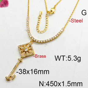 Fashion Brass Necklace  F6N402715bhia-J22