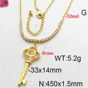 Fashion Brass Necklace  F6N402717bhia-J22