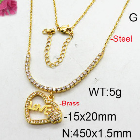 Fashion Brass Necklace  F6N402719bhia-J22