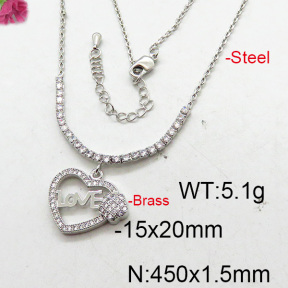 Fashion Brass Necklace  F6N402720bhia-J22