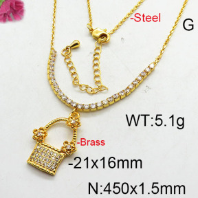 Fashion Brass Necklace  F6N402721bhia-J22
