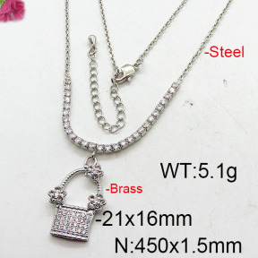 Fashion Brass Necklace  F6N402722bhia-J22