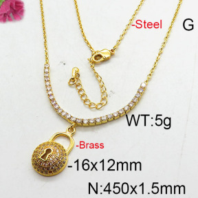 Fashion Brass Necklace  F6N402723bhia-J22