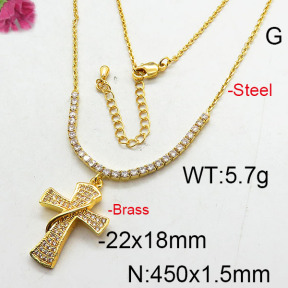 Fashion Brass Necklace  F6N402725bhia-J22