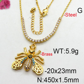 Fashion Brass Necklace  F6N402729bhia-J22