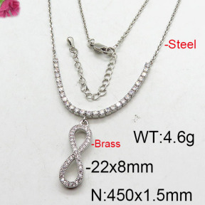 Fashion Brass Necklace  F6N402732bhia-J22