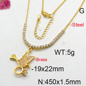 Fashion Brass Necklace  F6N402735bhia-J22